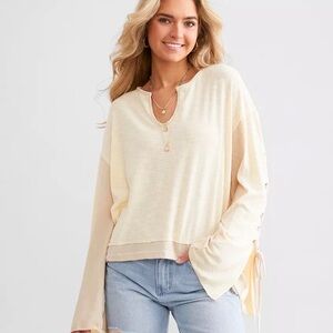 POL Cream Women's Sweater with Sleeve Ties